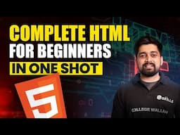 HTML Tutorial For Beginners In Hindi | HTML In One Shot By Hitesh Sir