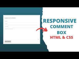 Responsive Comment Box | HTML & CSS | Web Development